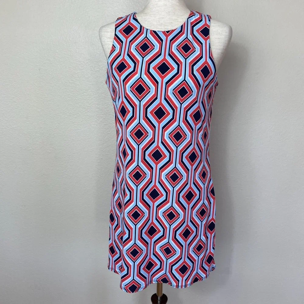 MICHAEL KORS geometric sleeveless dress. Sz S EUC